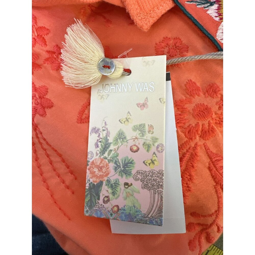 NWT Johnny Was Coral Embroidered V-Neck Blouse XL - Picture 8 of 9